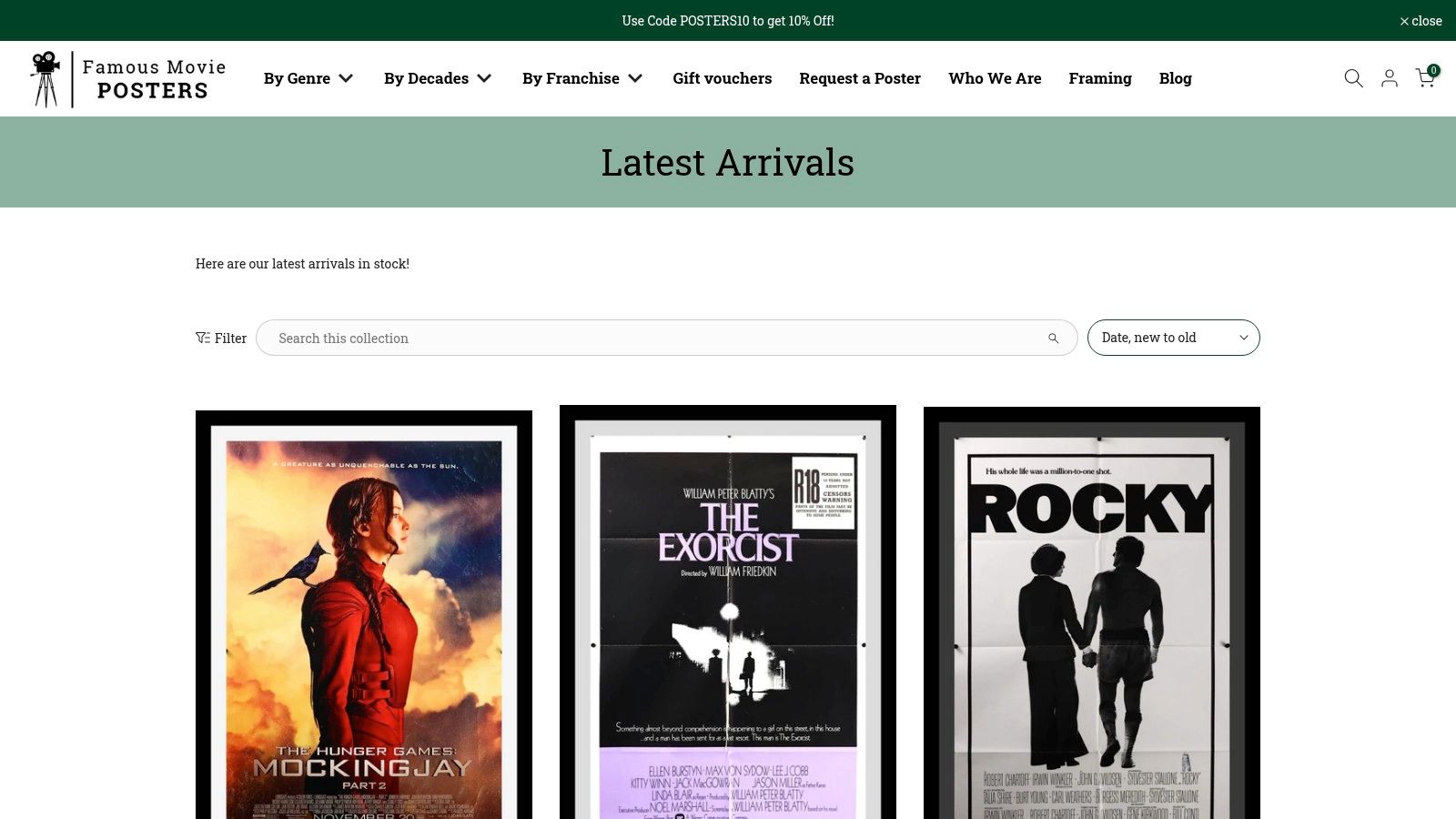 Latest Arrivals at Famous Movie Posters