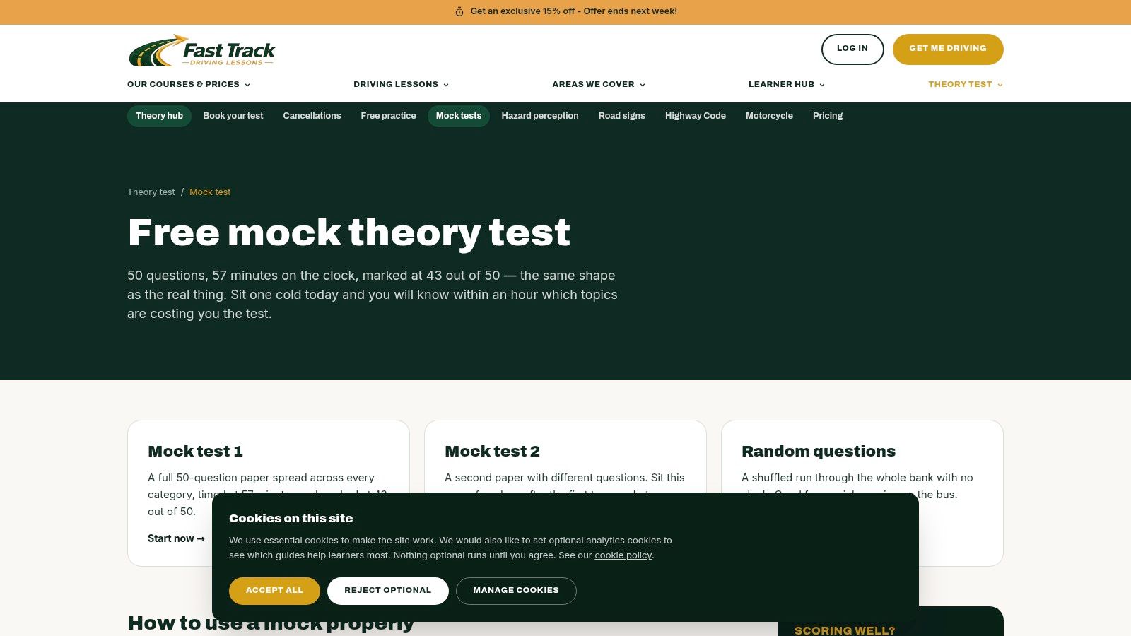 Free Mock Theory Test | 50 Questions, 57 Minutes