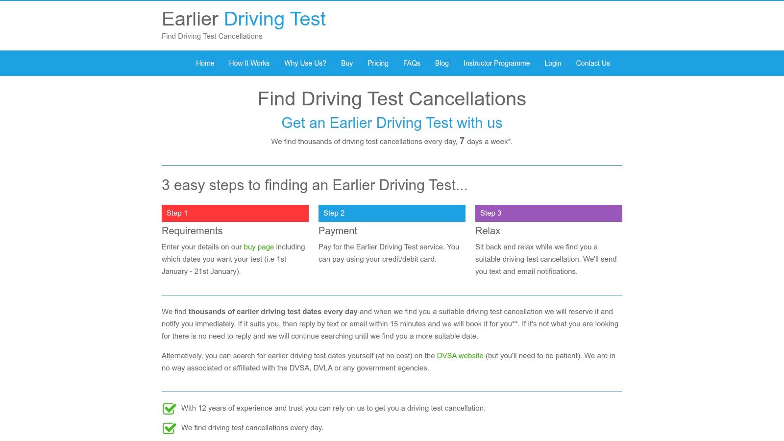 Earlier Driving Test