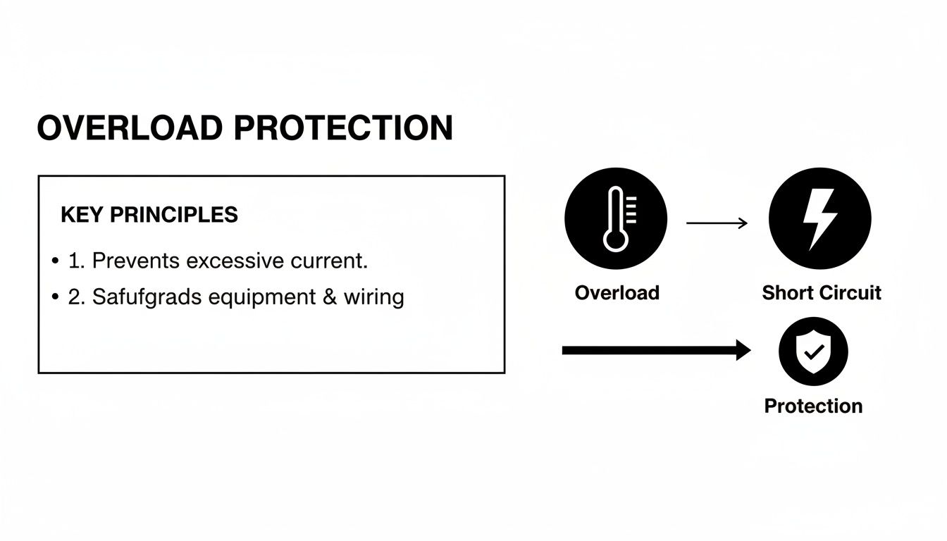 Diagram Outlining Overload Protection, Including Key Principles To Prevent Excessive Current And Safeguard Equipment.