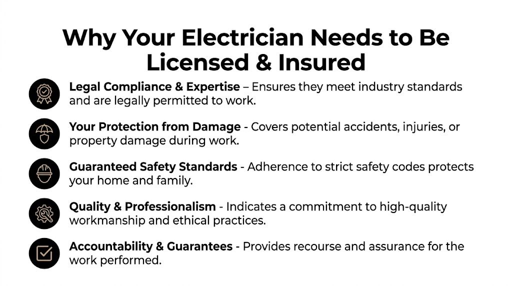 A List Of Five Essential Reasons Why Hiring A Licensed And Insured Professional Electrician Is Important.