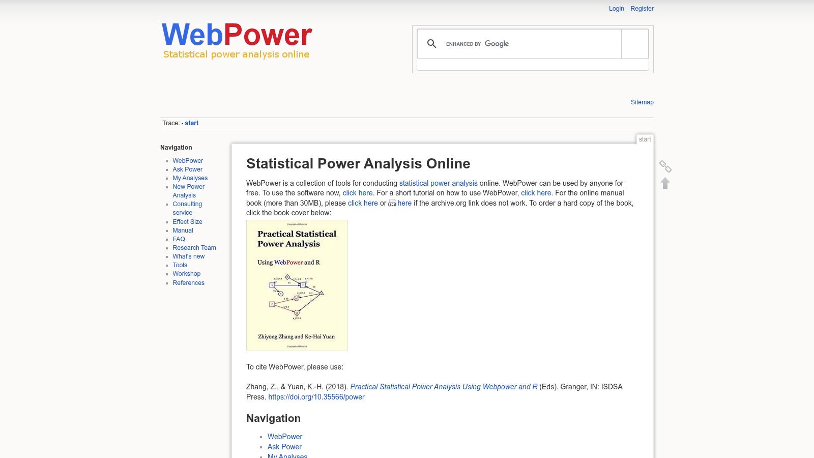 WebPower (online and R package)
