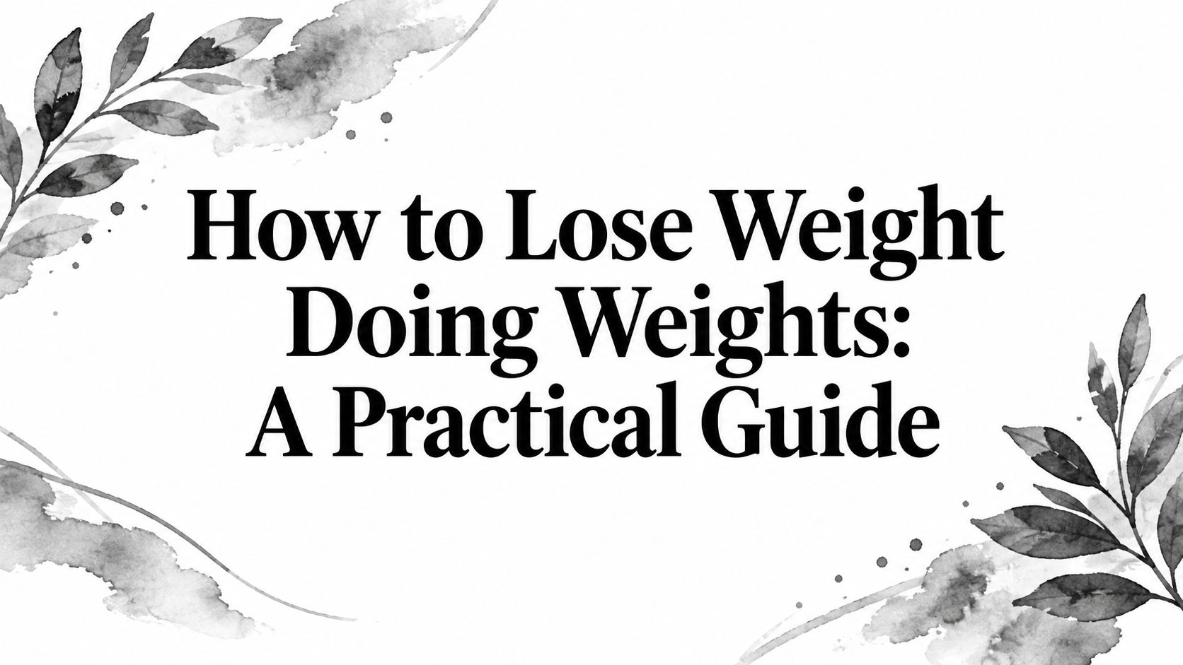 How to Lose Weight Doing Weights: A Practical Guide