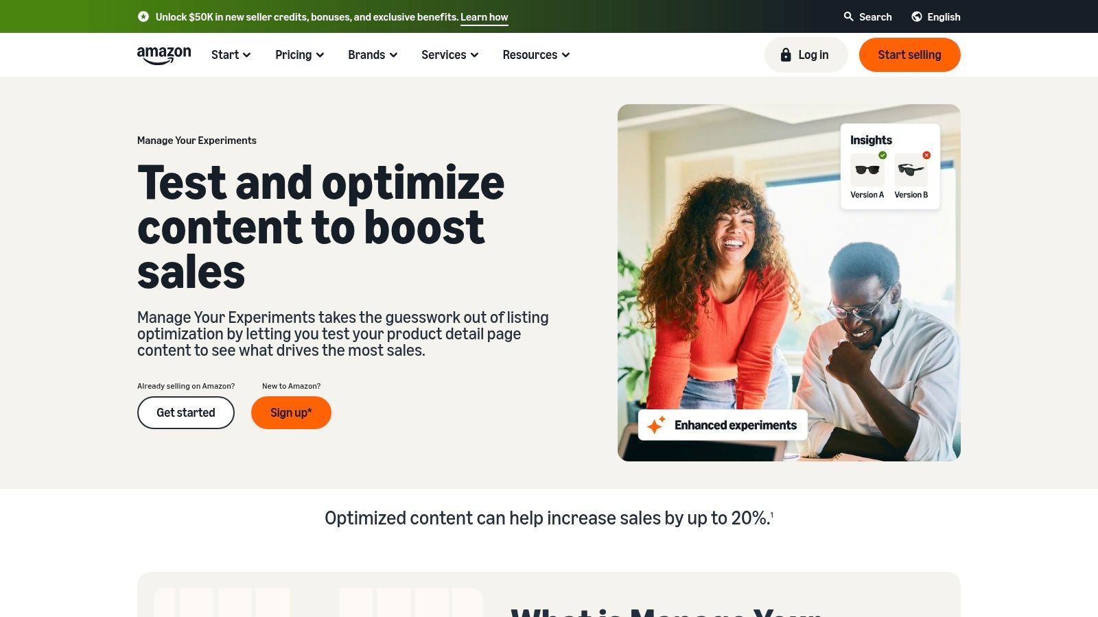 Amazon Manage Your Experiments