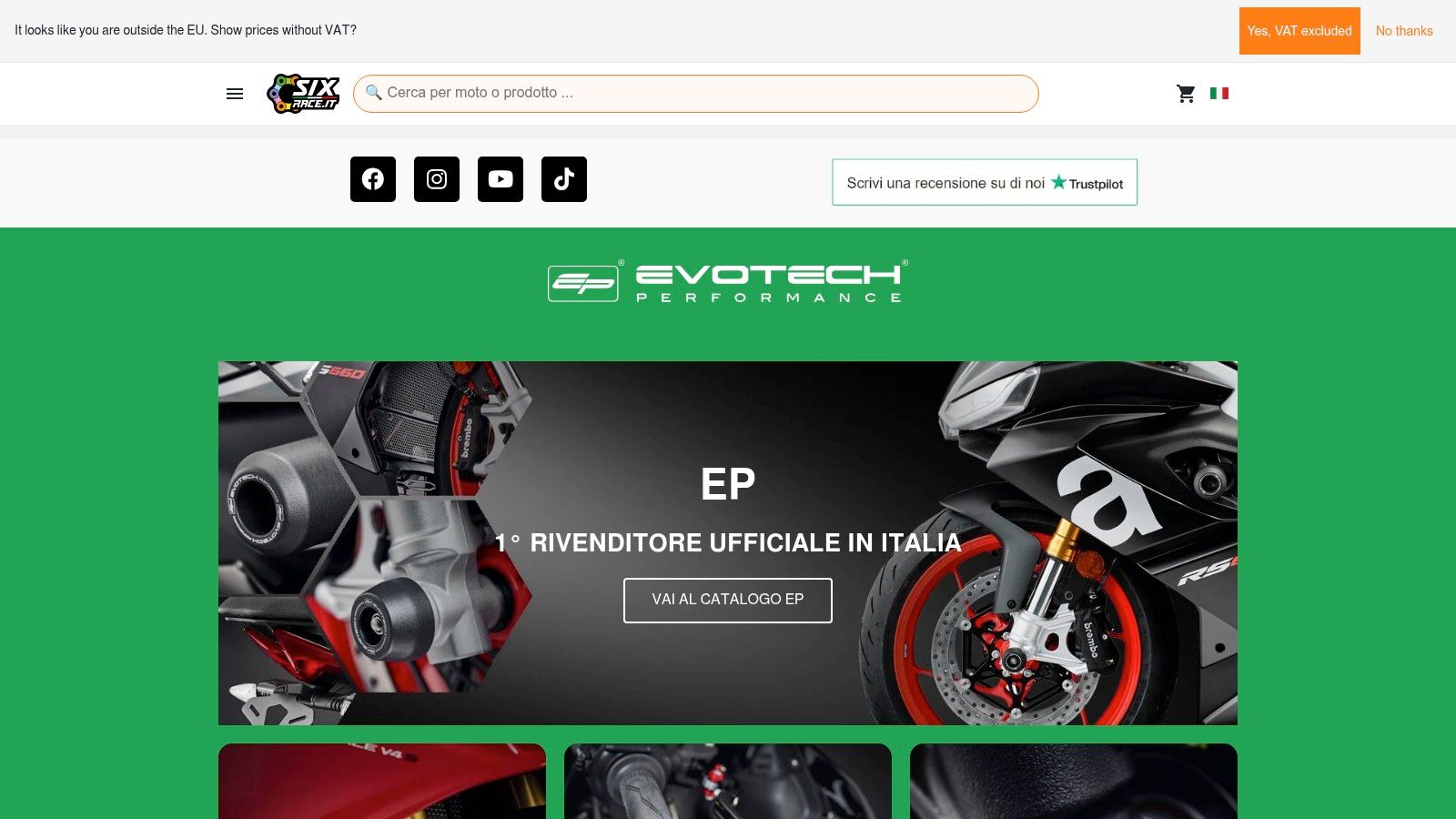 Screenshot tratto da https://www.sixrace.it