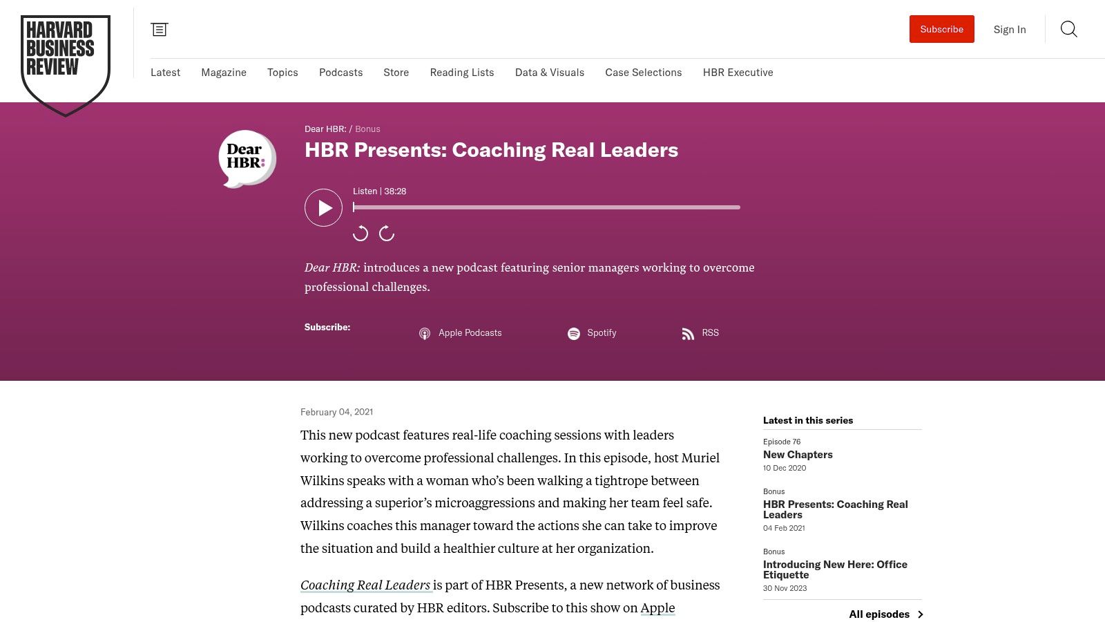 Coaching Real Leaders (Harvard Business Review)