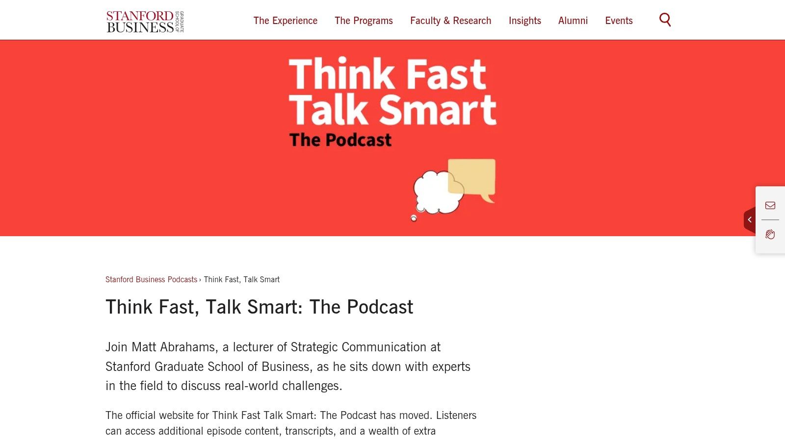 Think Fast, Talk Smart (Stanford Graduate School of Business)