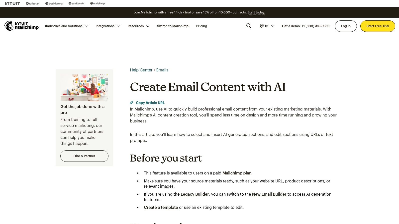 Mailchimp Email Content Generator