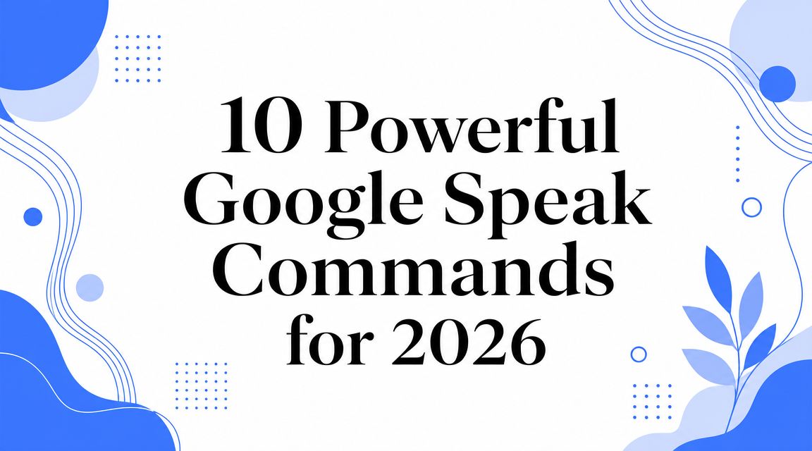 Google Speaking 10 Powerful Google Speak Commands for 2026 | Voice Control Pro