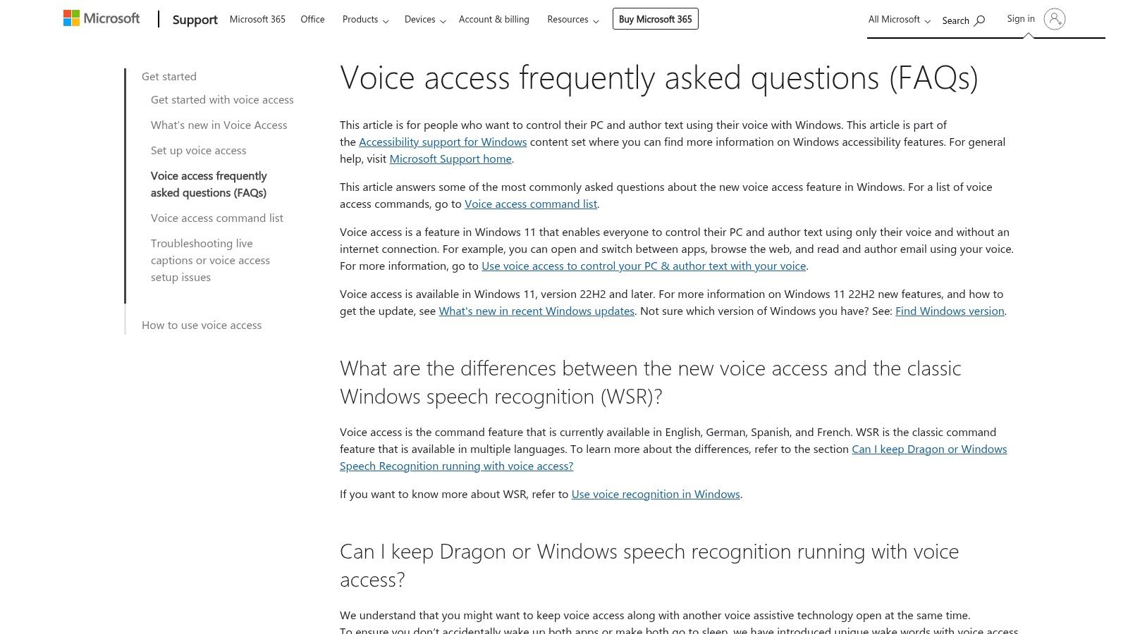 Windows 11 Voice Access