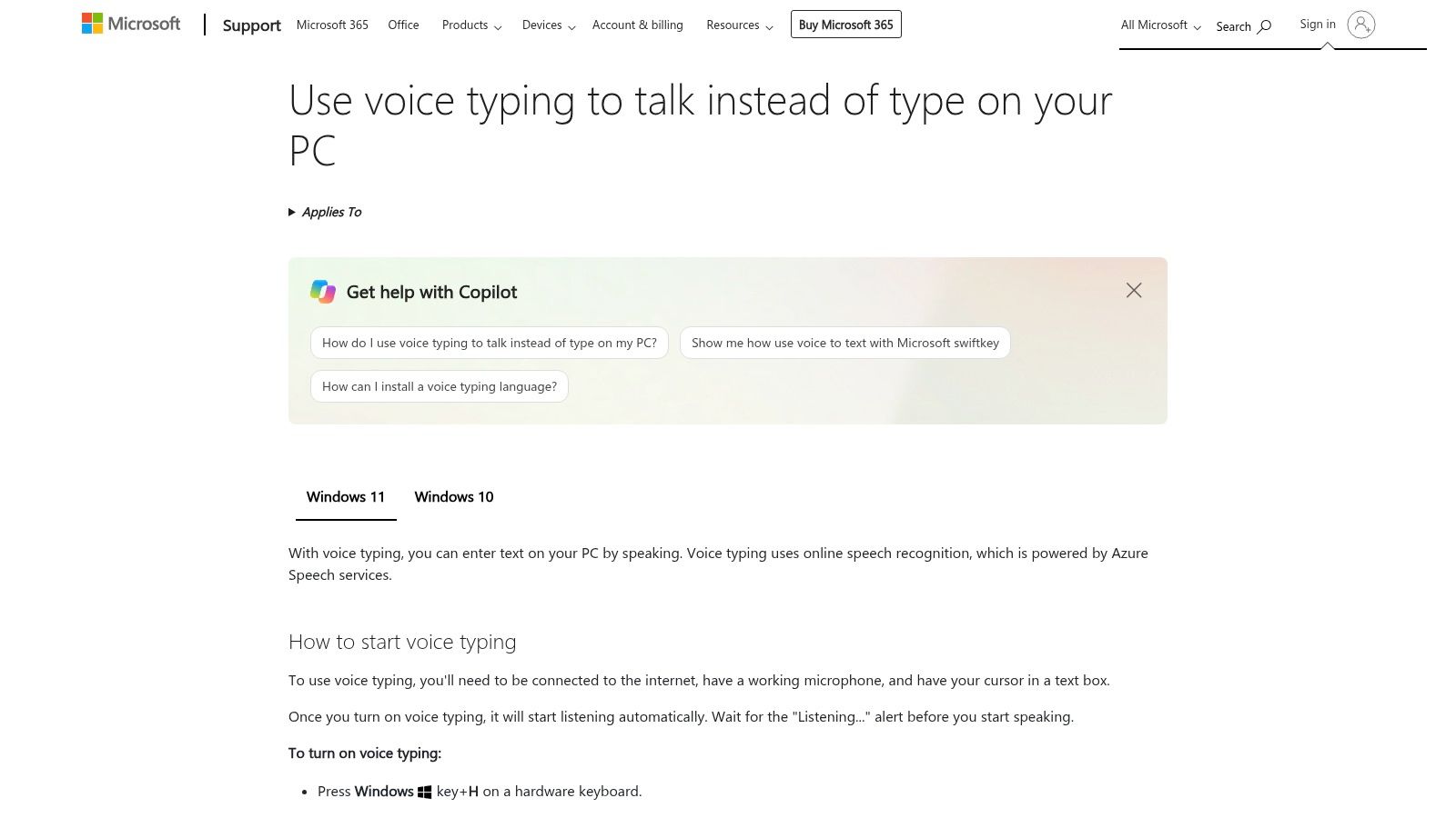 Dictation in Microsoft 365
