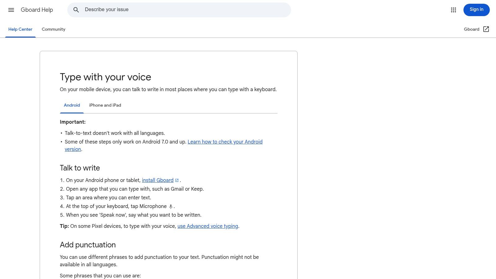 Gboard Voice Typing (with Offline Language Packs)