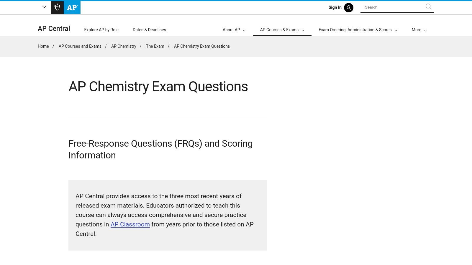 College Board AP Chemistry