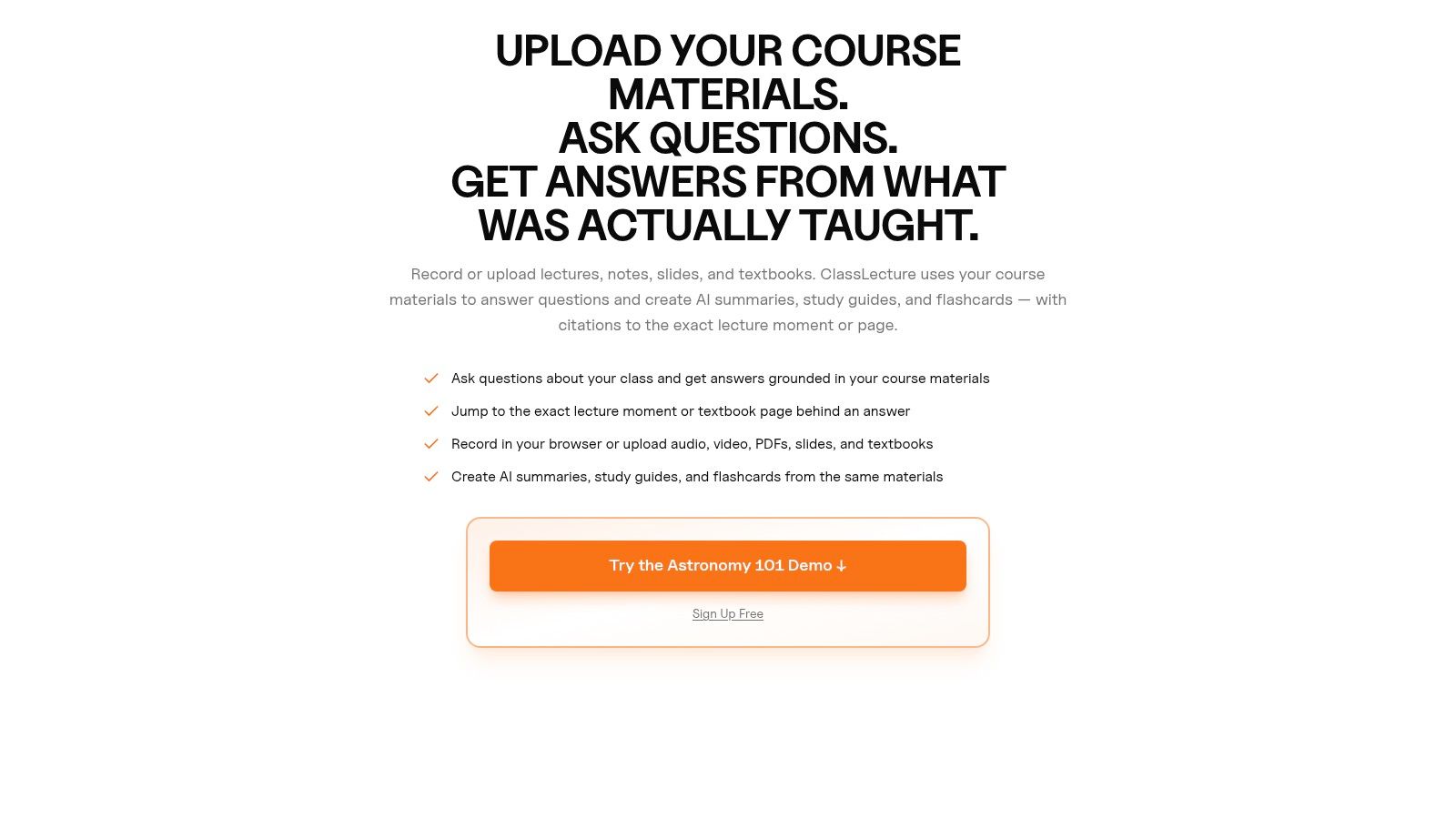 ClassLecture.ai, AI Study Assistant for Lectures