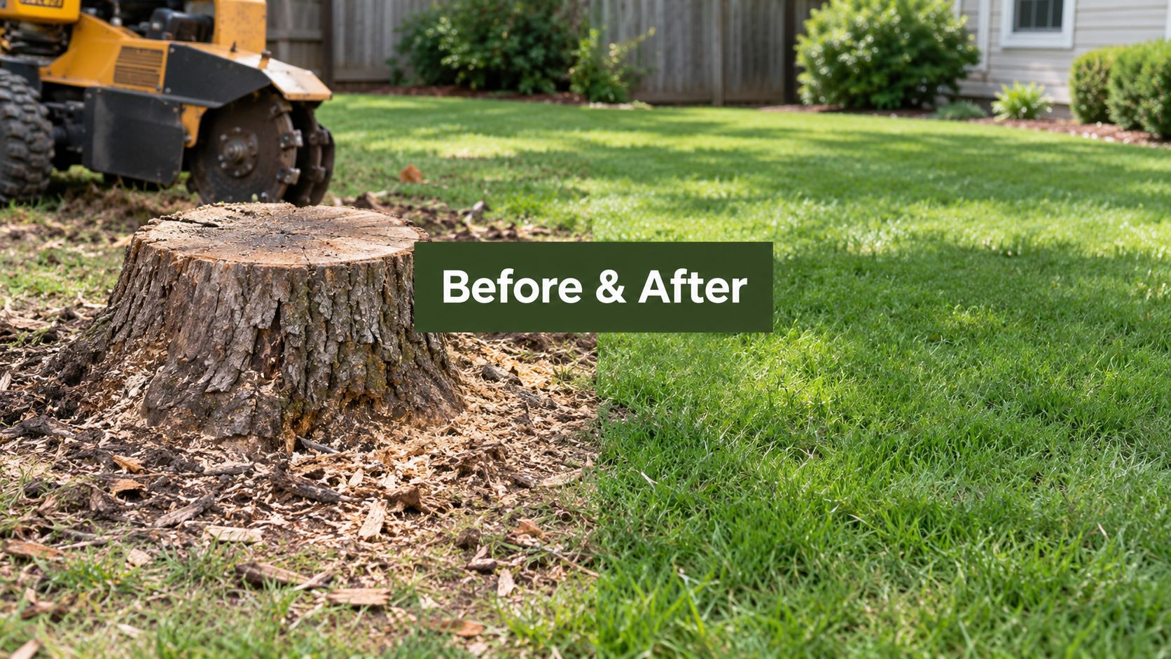 7 Stump Grinding Before and After Examples That Wow