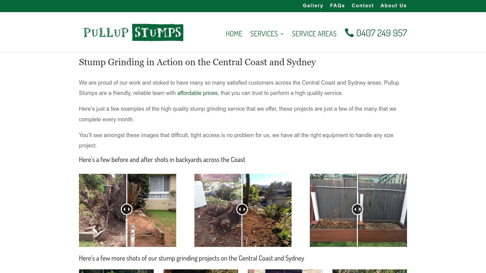 Pullup Stumps Central Coast and Sydney NSW