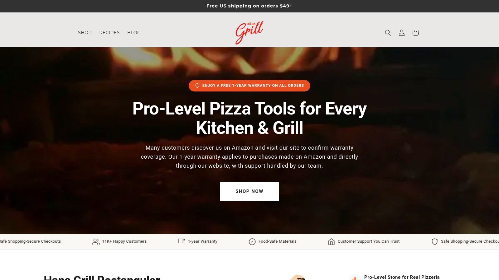 Screenshot from https://hansgrill.shop