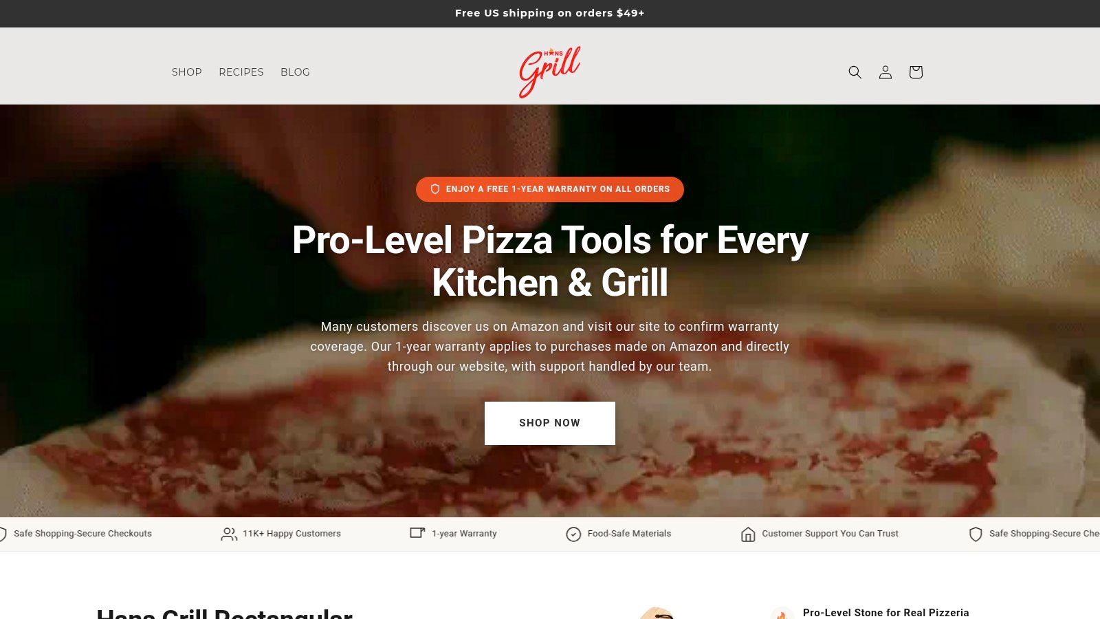 Screenshot from https://hansgrill.shop