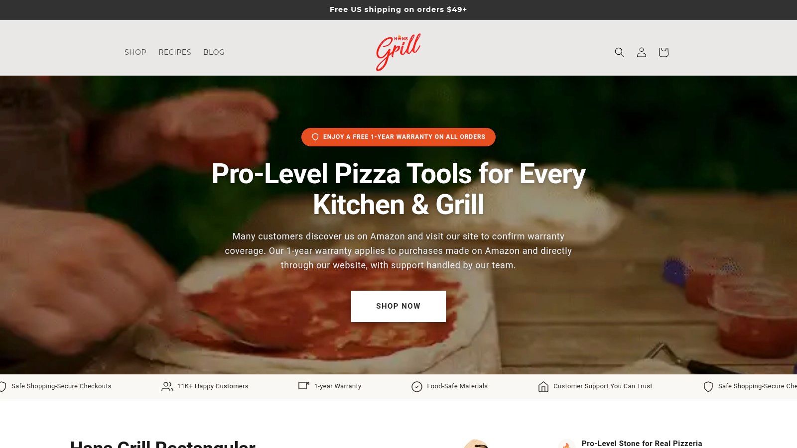 Screenshot from https://hansgrill.shop