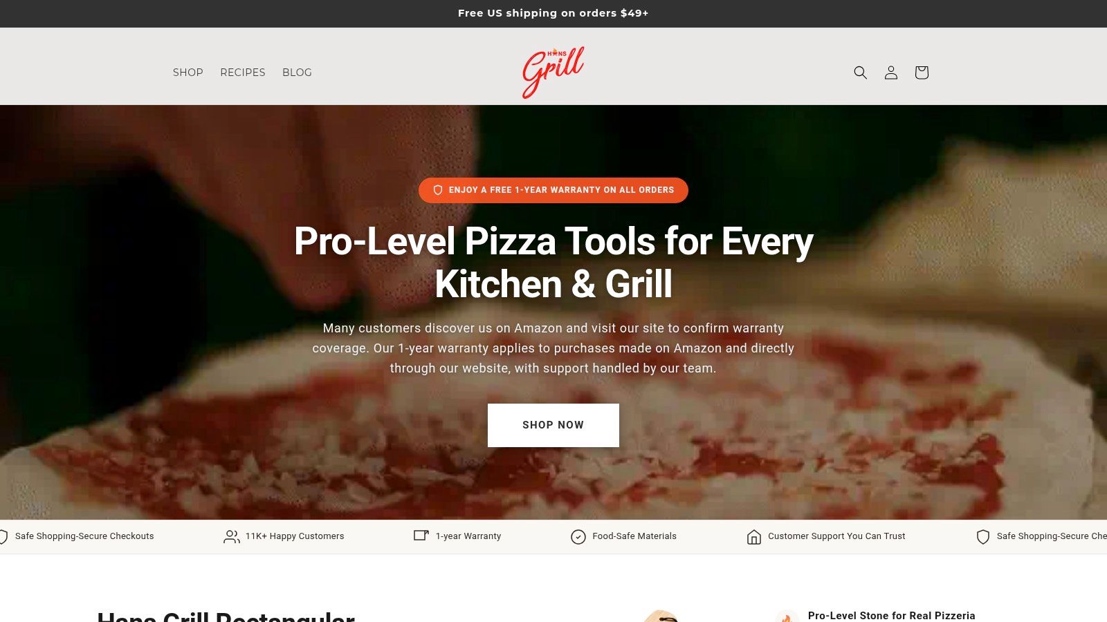 Screenshot from https://hansgrill.shop