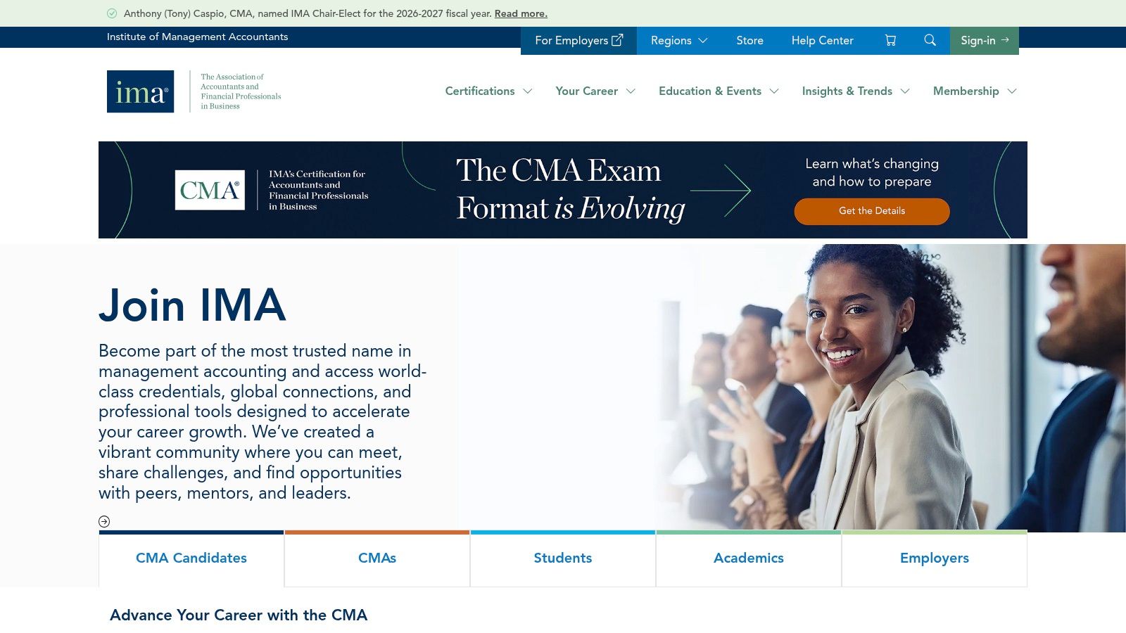 IMA’s CMA (USA) — Certified Management Accountant