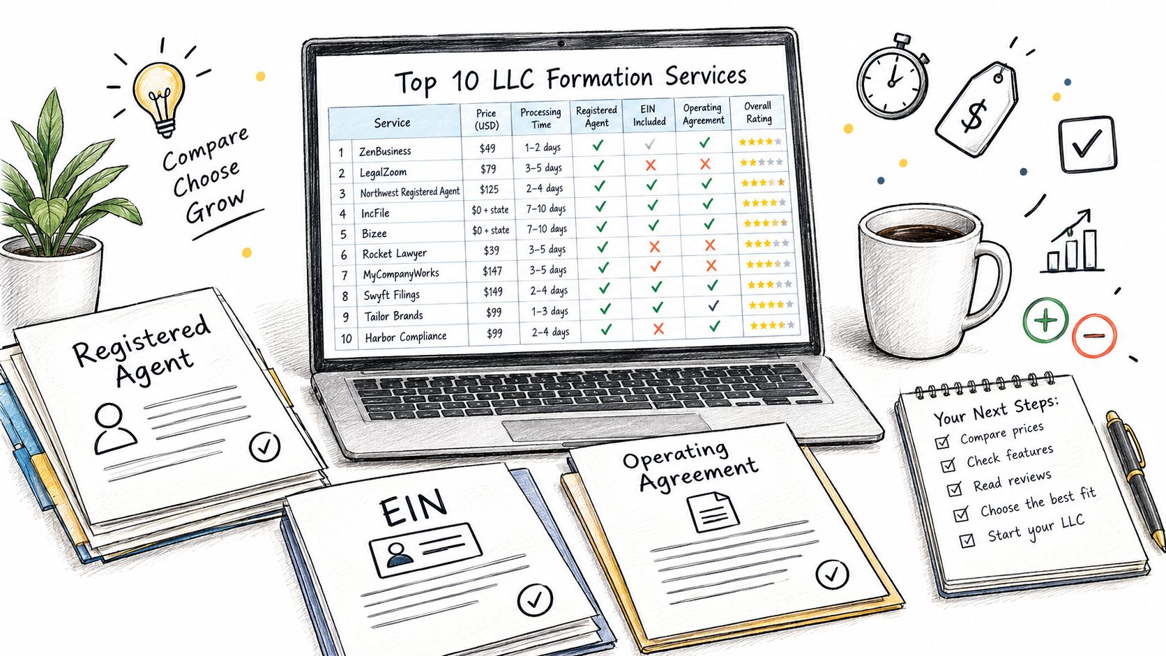 Best LLC Formation Service: 10 Options Compared