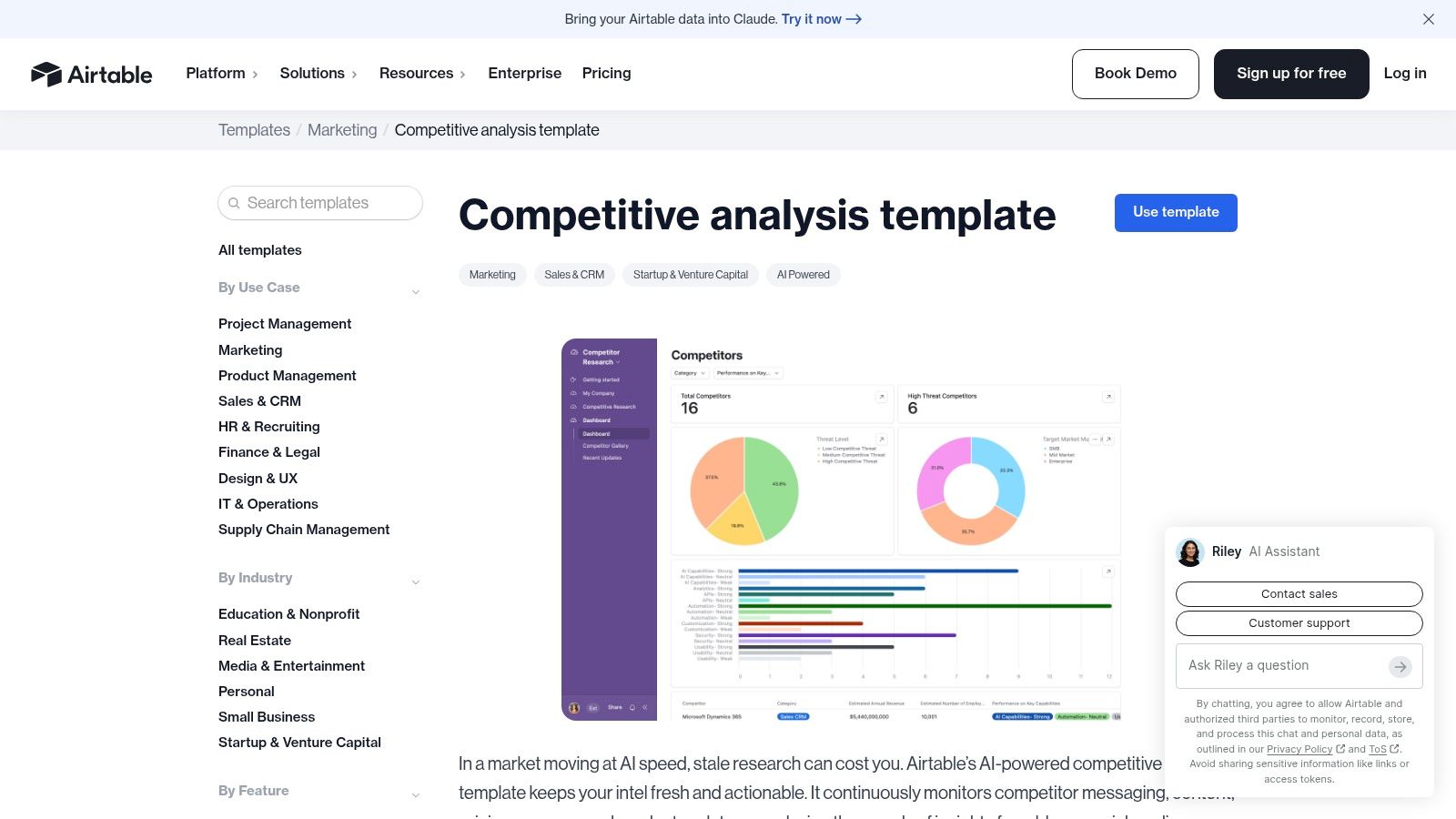 Miro Competitive Analysis Template