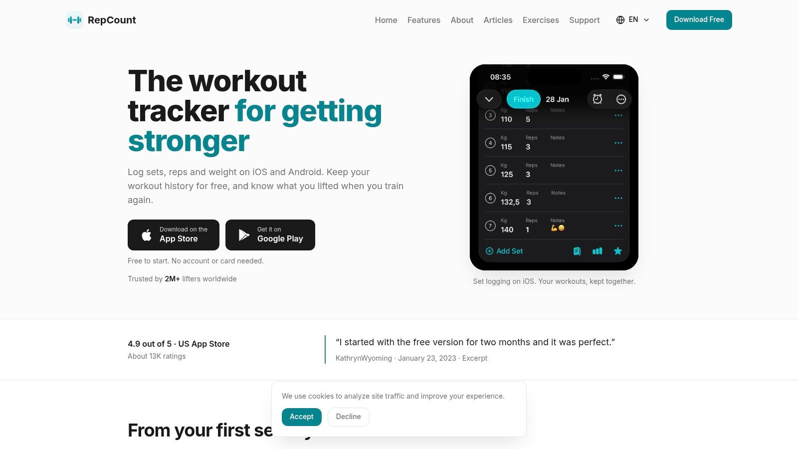 RepCount, Gym Workout Tracker