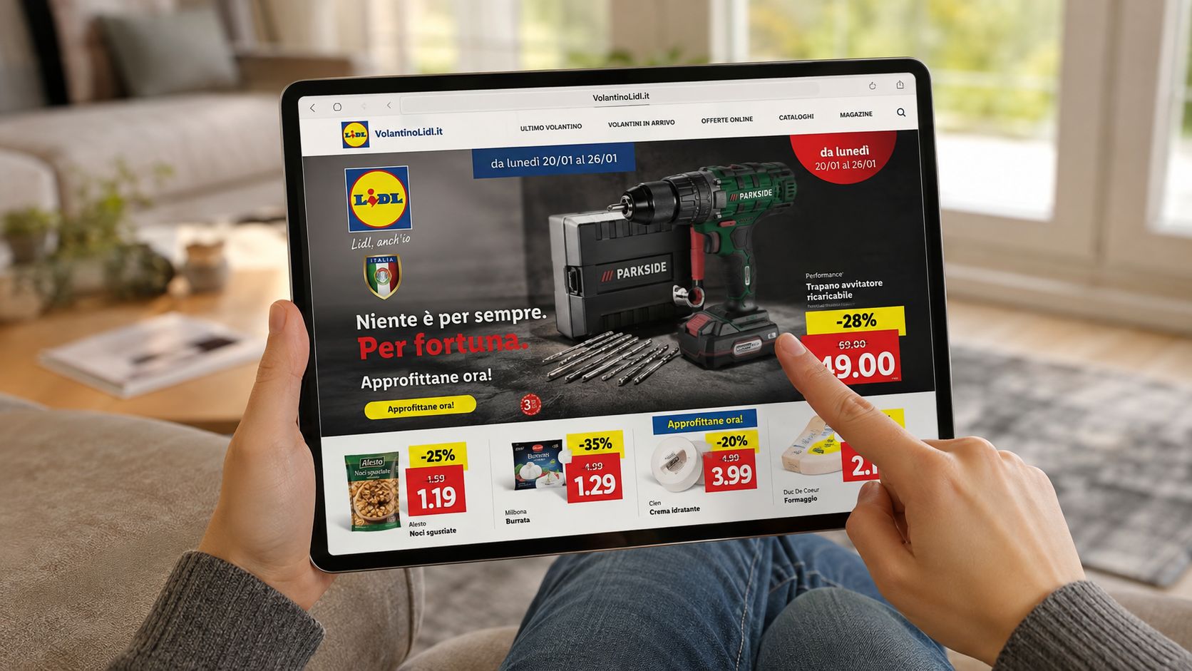 Screenshot from https://volantinolidl.it/