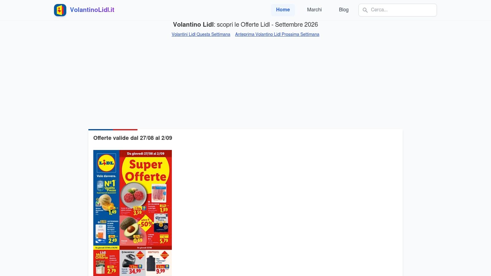 Screenshot from https://volantinolidl.it