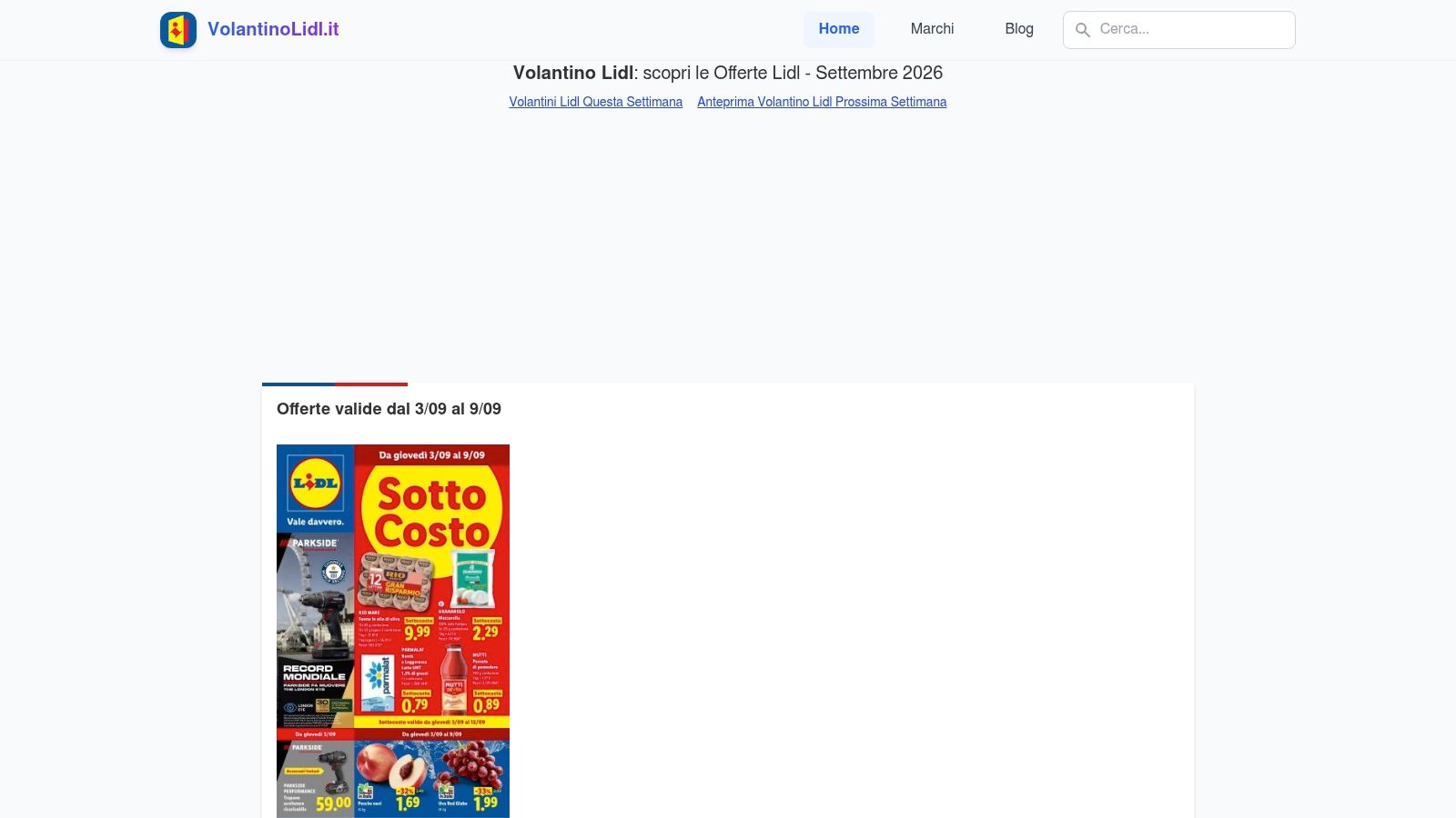 Screenshot from https://volantinolidl.it