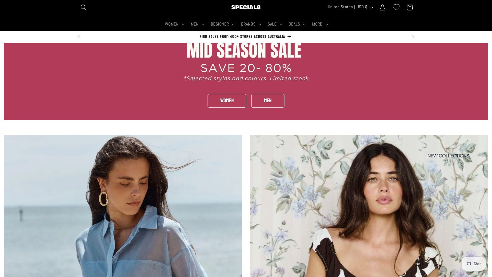 Screenshot from https://special8.com.au