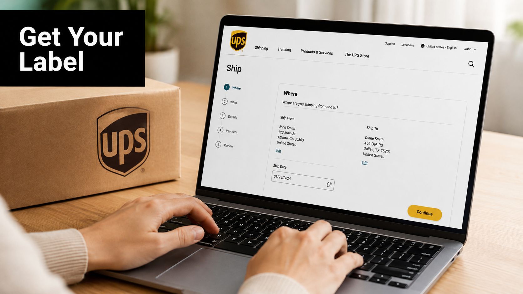Screenshot from https://www.ups.com/ship