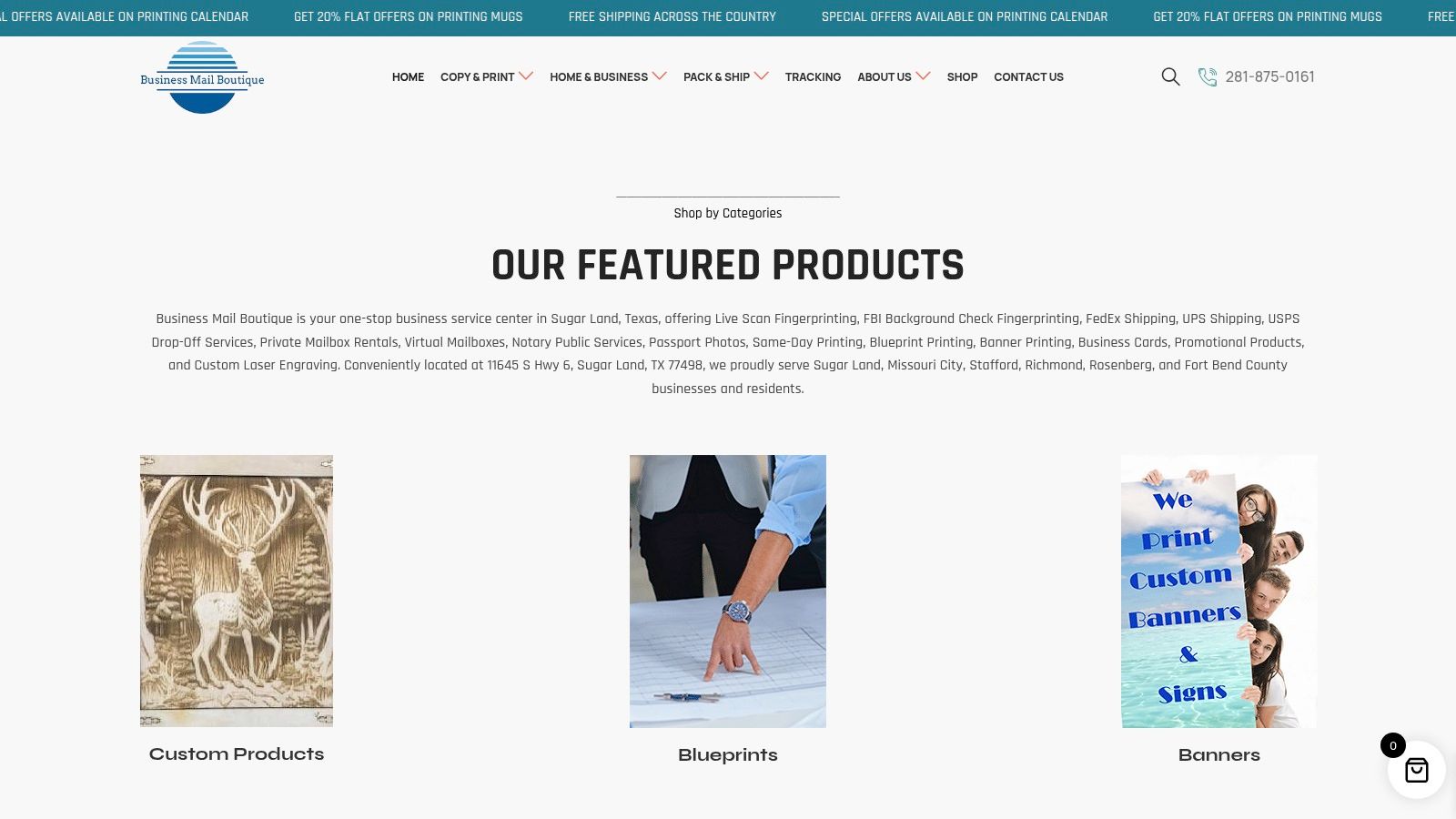 Screenshot from https://www.businessmailboutique.com