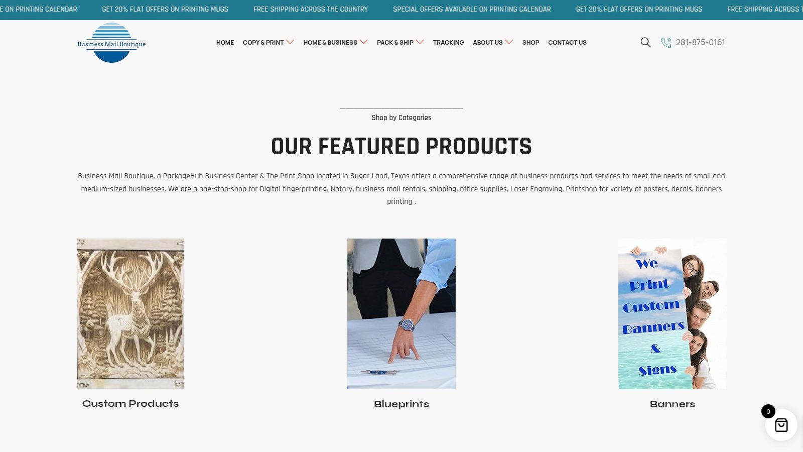 Screenshot from https://www.businessmailboutique.com
