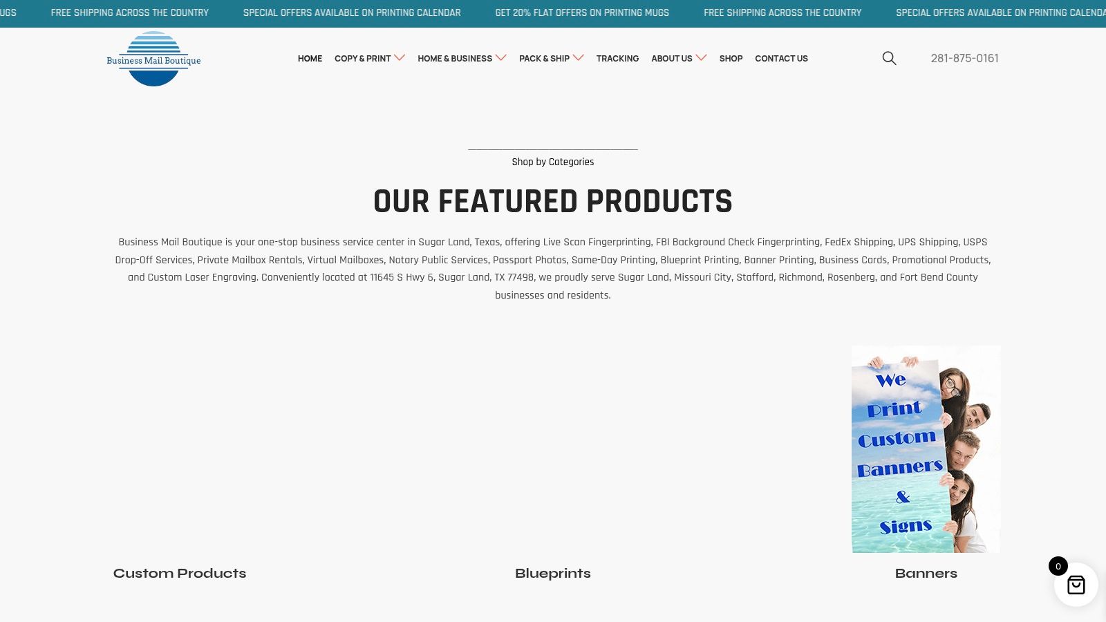 Screenshot from https://www.businessmailboutique.com