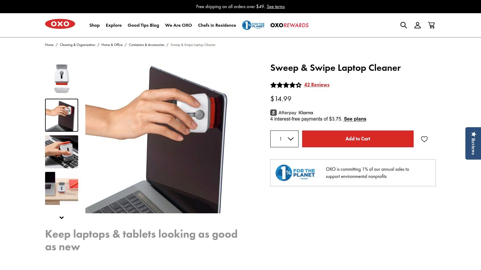 OXO Good Grips Sweep & Swipe Laptop Cleaner
