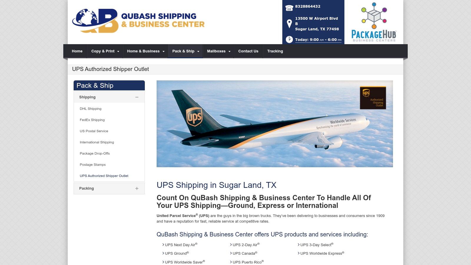QuBash Shipping & Business Center (Sugar Land) - UPS Authorized Shipper