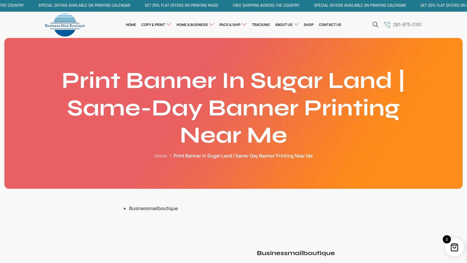 Print Shop in Sugar Land Banners & Posters Printing