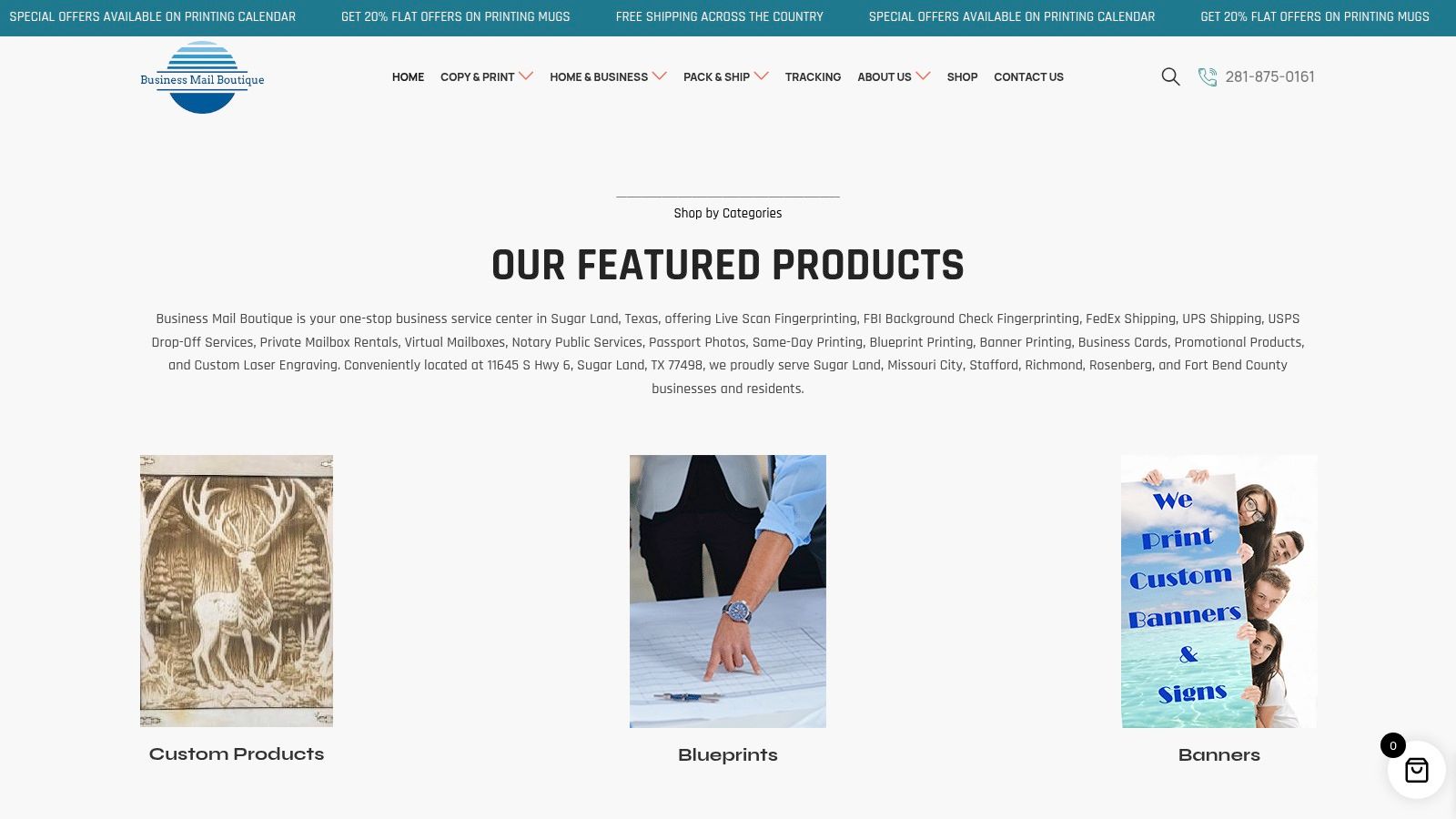 Screenshot from https://www.businessmailboutique.com