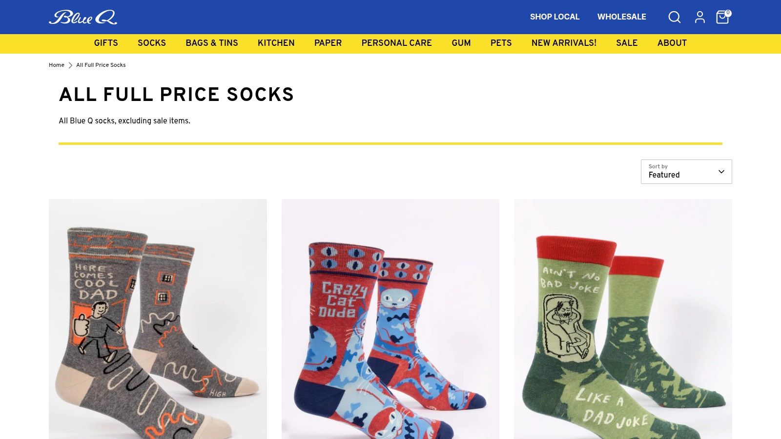 Blue Q Novelty Socks