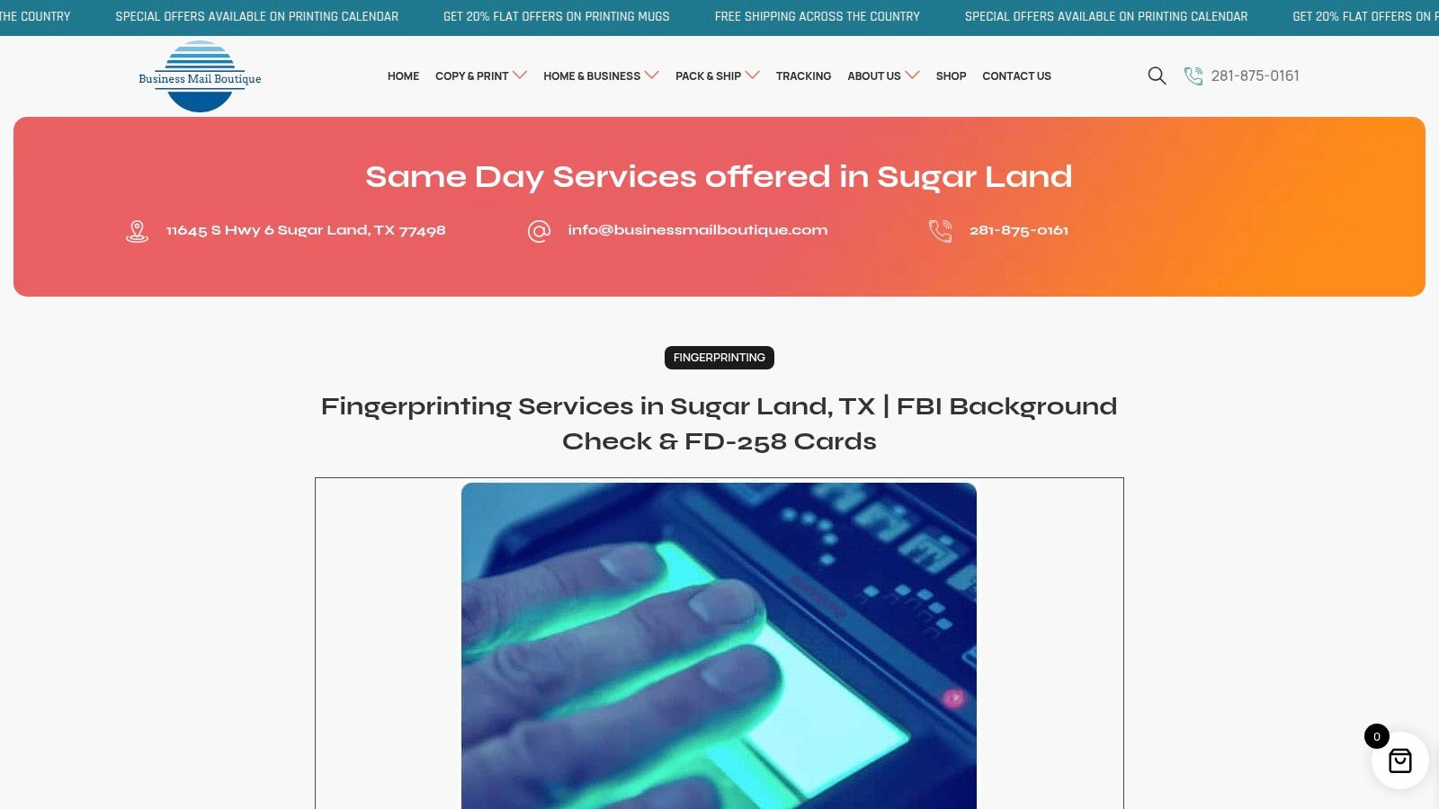 Screenshot from https://www.businessmailboutique.com/fingerprint-scanning-services-in-sugar-land/
