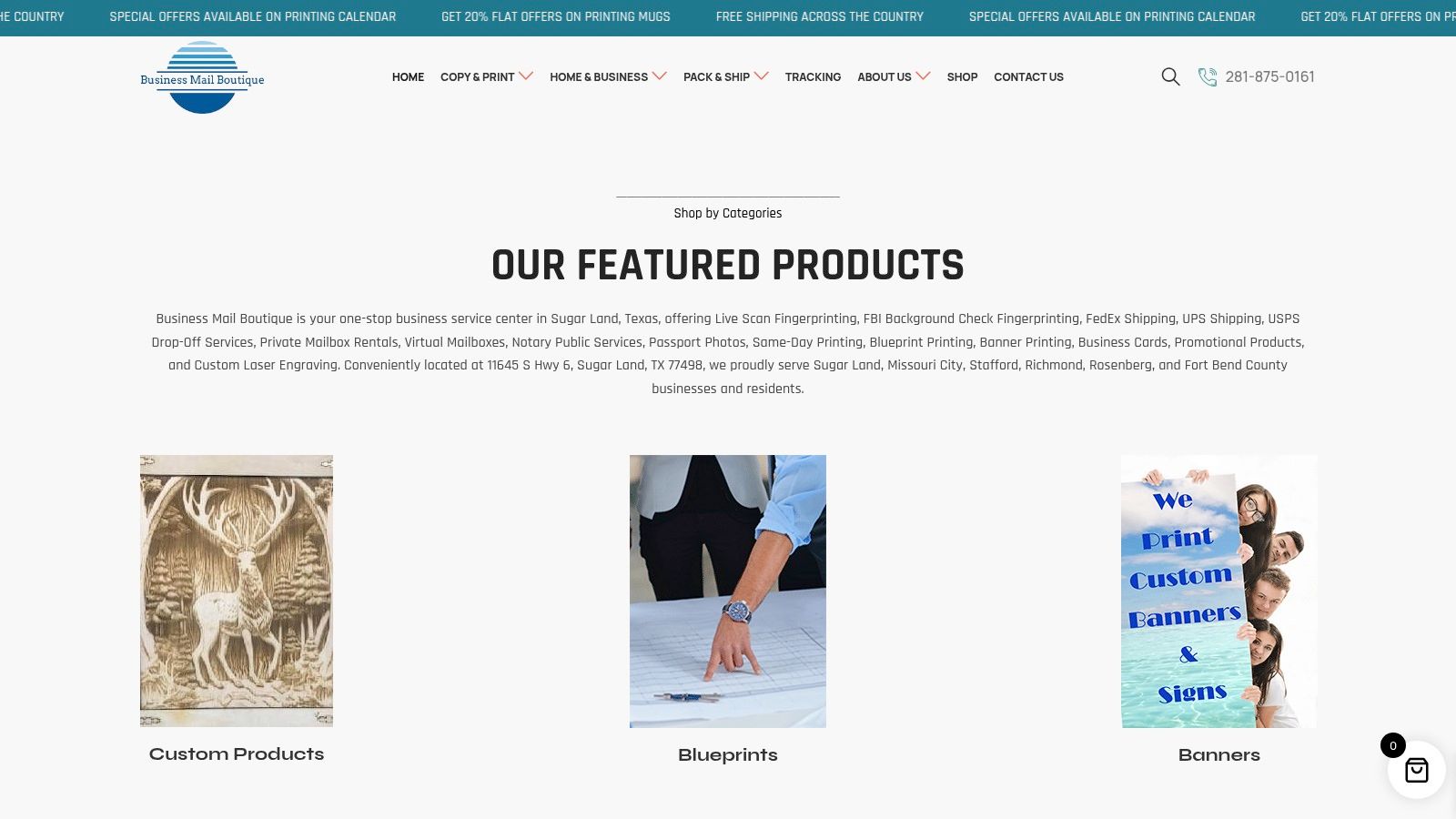 Screenshot from https://www.businessmailboutique.com
