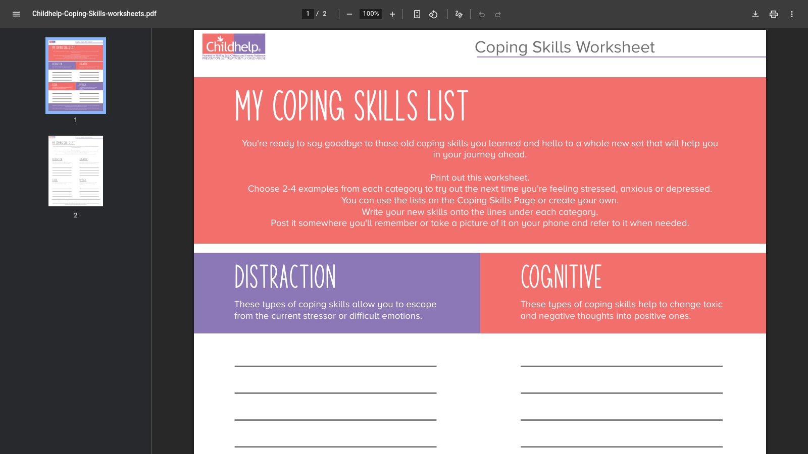 Downloadable Master List: Your Complete Coping Skills PDF