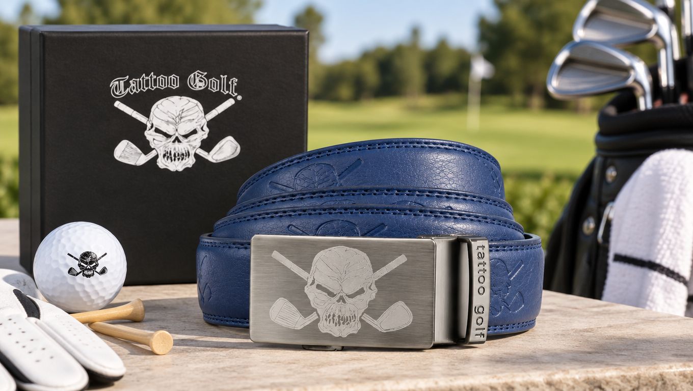 Leather Ratchet Belt - One Size Fits Most (Blue)