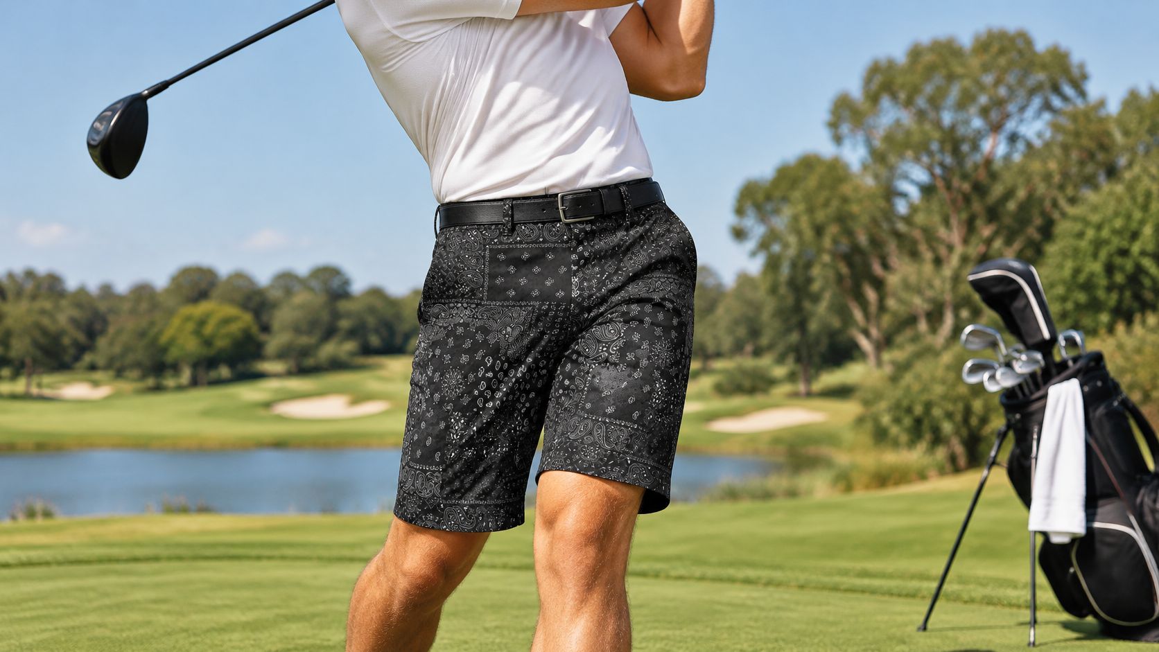 Hustler Cool-Stretch Men's Golf Shorts (Black)
