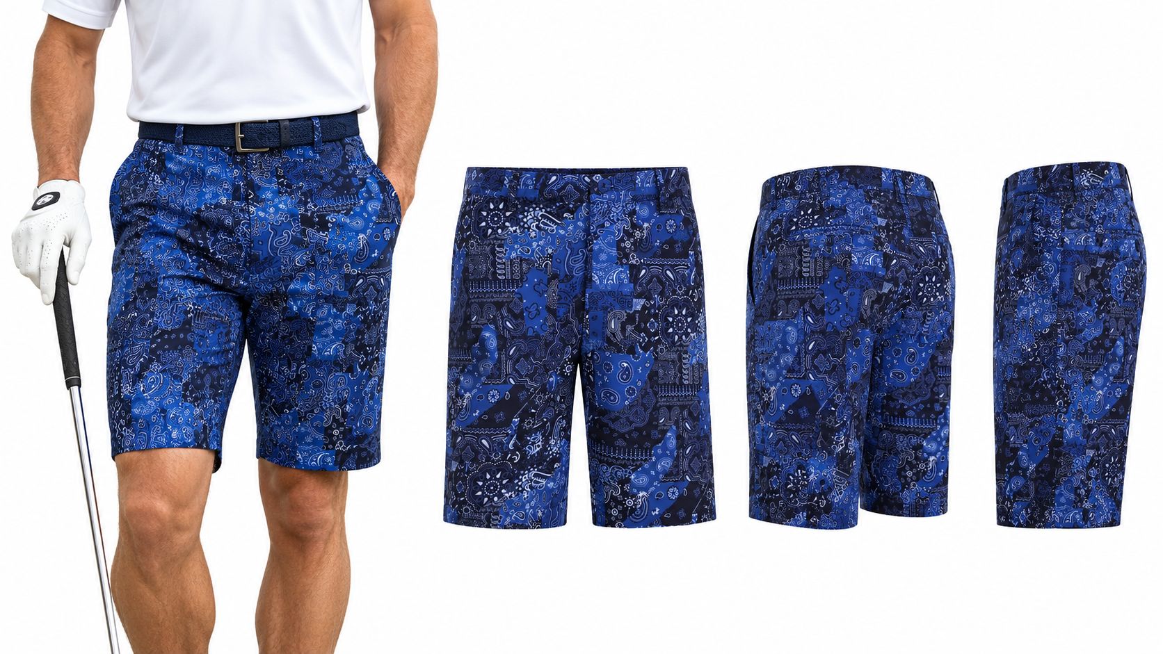 Hustler Cool-Stretch Men's Golf Shorts (Blue)