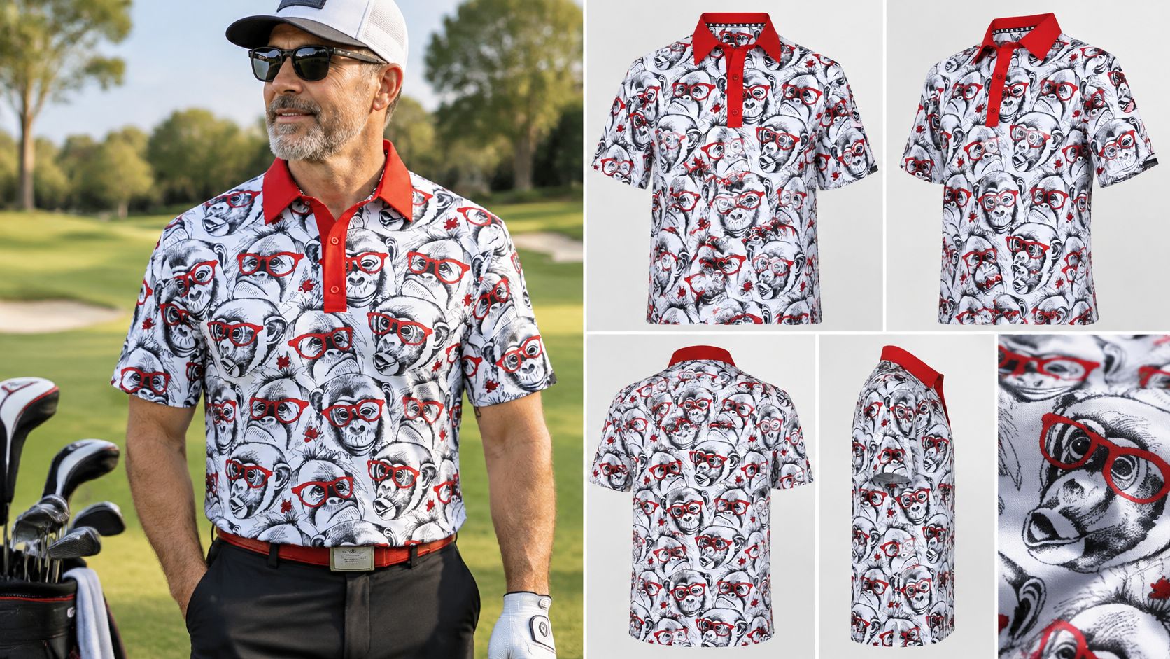 Party Animal Cool-Stretch Men's Golf Polo – Monkey
