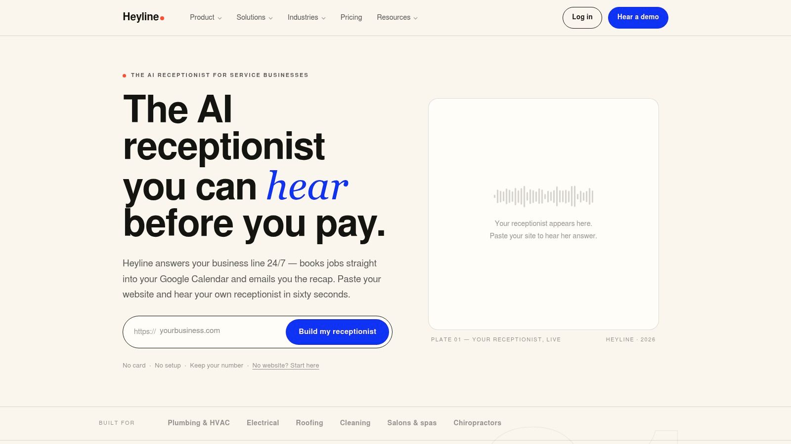 Screenshot from https://www.heyline.ai
