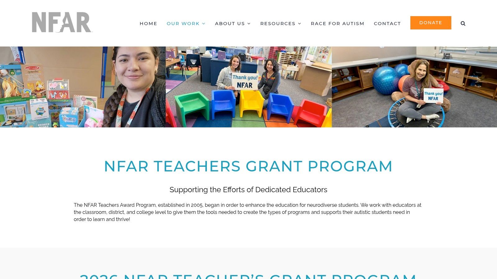 National Foundation for Autism Research (NFAR) Teacher Grants